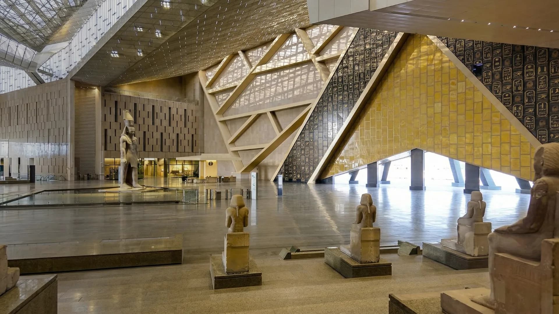 Ancient Egyptian temple at golden hour