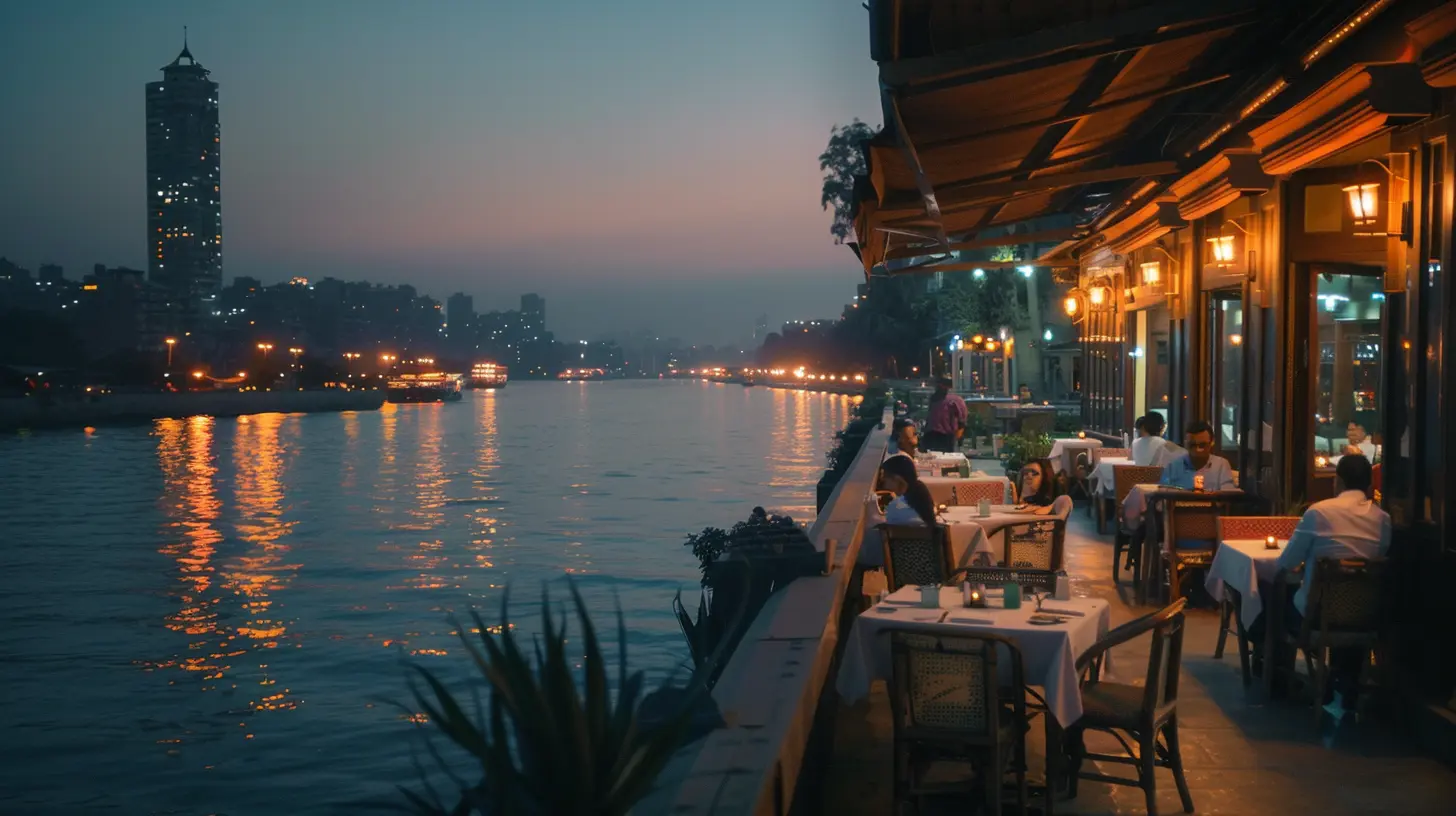 Ancient Egyptian temple at golden hour